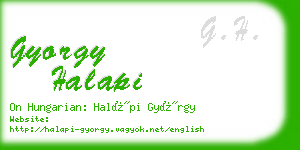 gyorgy halapi business card